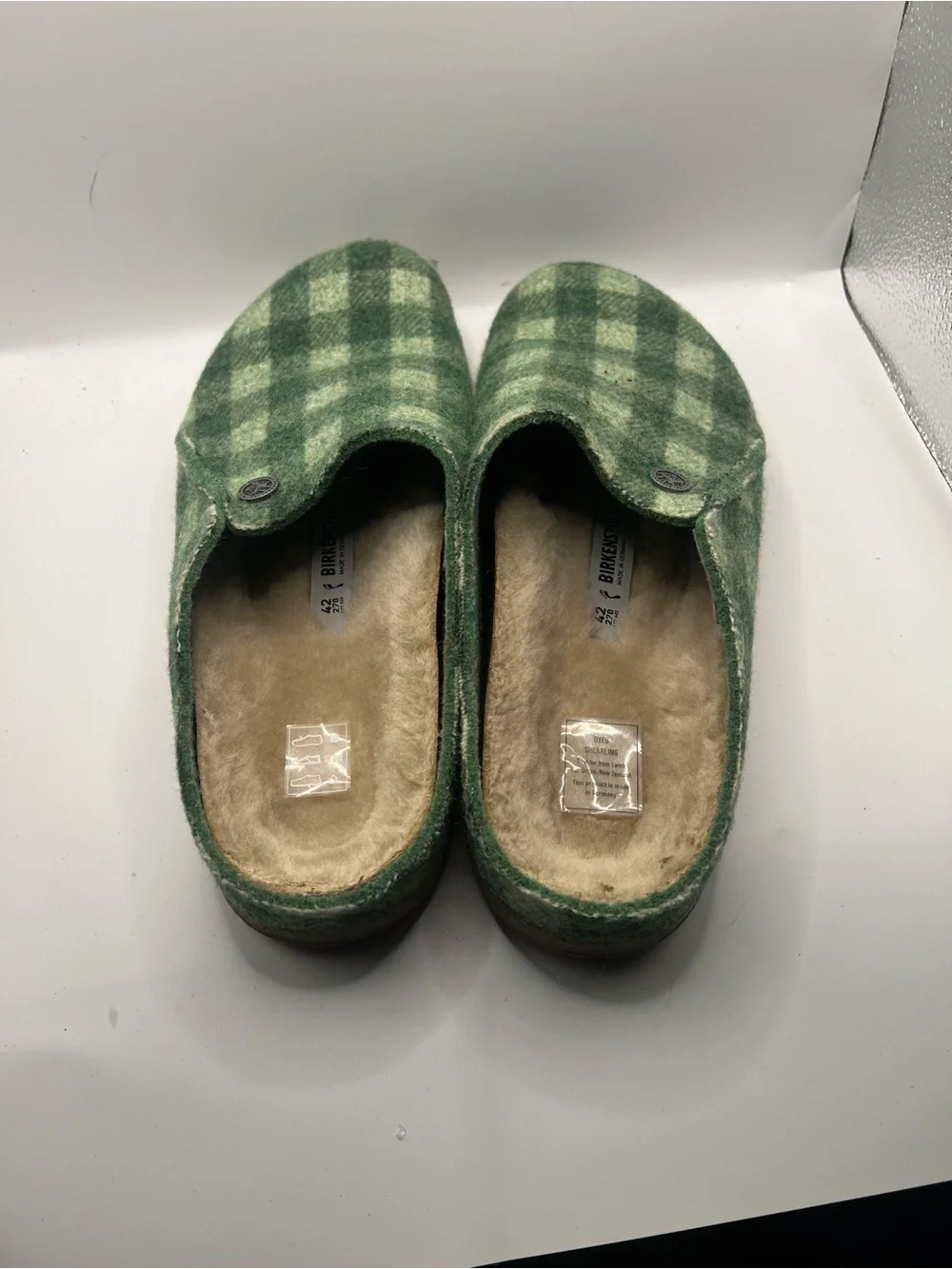 BIRKENSTOCK Zermatt Rivet Split Beryl GREEN Shearling slipper